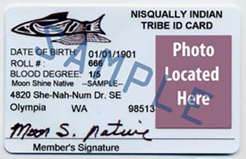 Nisqually Indian Tribe ID Card - Front