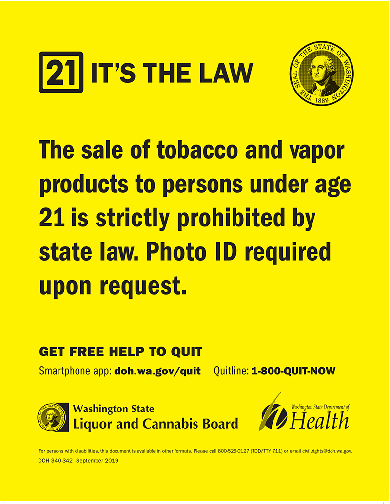 Vapor Forms Signage And Resources Washington State Liquor And Cannabis Board