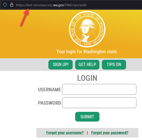 screenshot of the login screen for the CCRS preproduction environment