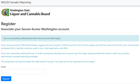 screenshot of the login page of the CCRS preproduction environment