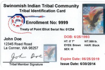 Swinomish Indian Tribal Community ID Card 1 front